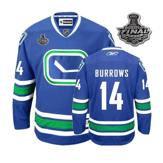 Reebok Alexandre Burrows Vancouver Canucks Premier Third With 2011 Stanley Cup Finals Jersey - Blue