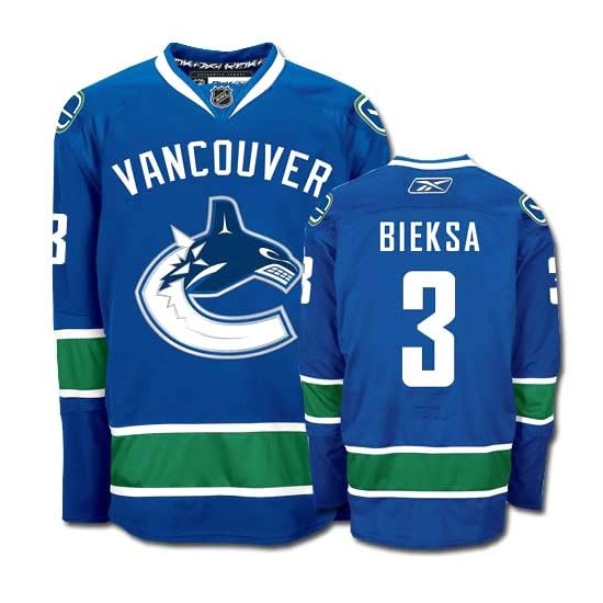 Reebok Kevin Bieksa Vancouver Canucks Premier Jersey - Blue