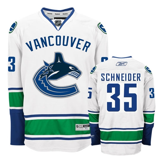 Reebok EDGE Cory Schneider Vancouver Canucks Authentic Road Jersey - White