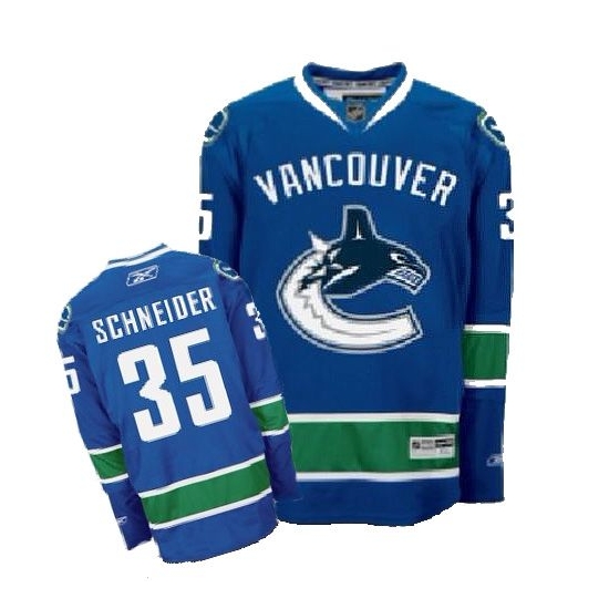 Reebok Cory Schneider Vancouver Canucks Premier Home Jersey - Blue