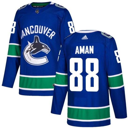 Adidas Nils Aman Vancouver Canucks Authentic Home Jersey - Blue