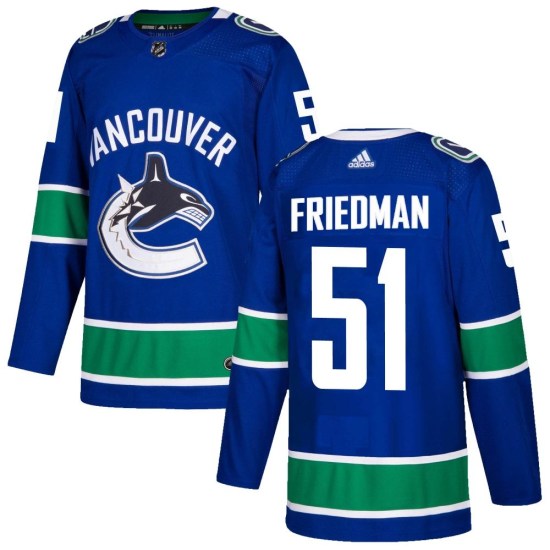 Adidas Mark Friedman Vancouver Canucks Authentic Home Jersey - Blue