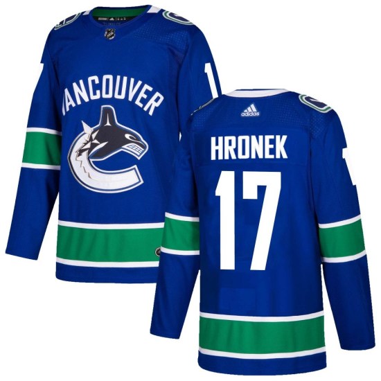 Adidas Filip Hronek Vancouver Canucks Authentic Home Jersey - Blue