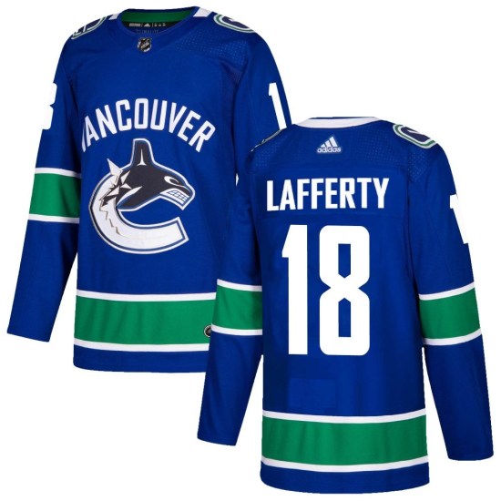 Adidas Sam Lafferty Vancouver Canucks Authentic Home Jersey - Blue