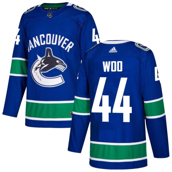 Adidas Jett Woo Vancouver Canucks Authentic Home Jersey - Blue