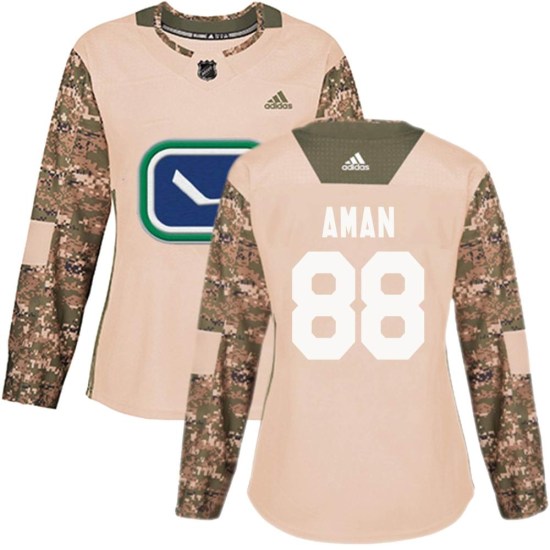 Adidas Nils Aman Vancouver Canucks Women's Authentic Veterans Day Practice Jersey - Camo