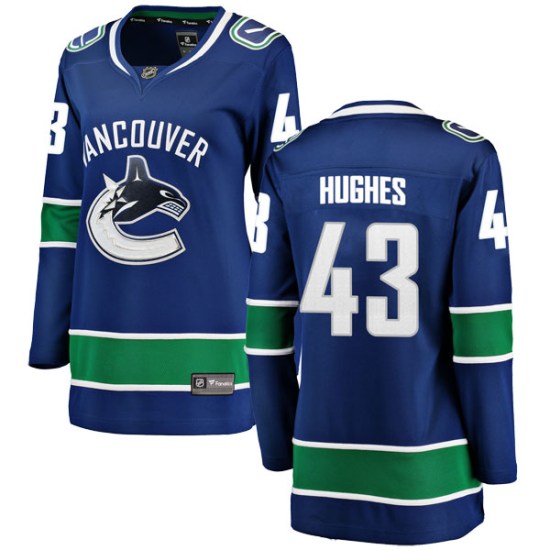 Fanatics Branded Quinn Hughes Vancouver Canucks Women's Breakaway Home Jersey - Blue