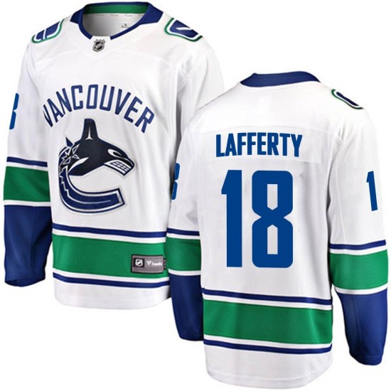 Fanatics Branded Sam Lafferty Vancouver Canucks Youth Breakaway Away Jersey - White