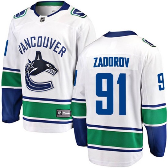 Fanatics Branded Nikita Zadorov Vancouver Canucks Youth Breakaway Away Jersey - White