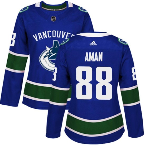 Adidas Nils Aman Vancouver Canucks Women's Authentic Home Jersey - Blue