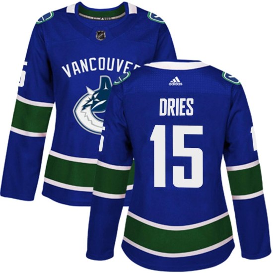 Adidas Sheldon Dries Vancouver Canucks Women's Authentic Home Jersey - Blue