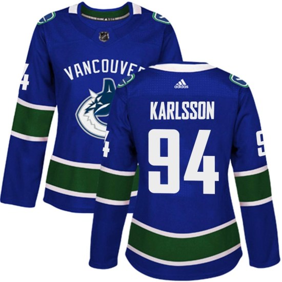 Adidas Linus Karlsson Vancouver Canucks Women's Authentic Home Jersey - Blue