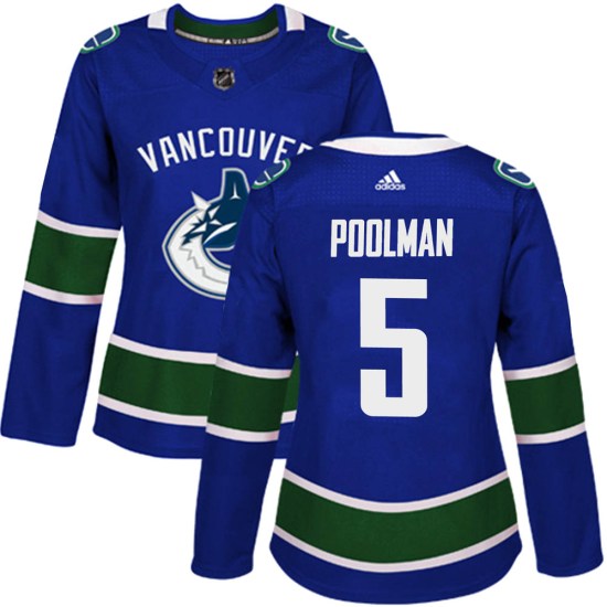 Adidas Tucker Poolman Vancouver Canucks Women's Authentic Home Jersey - Blue