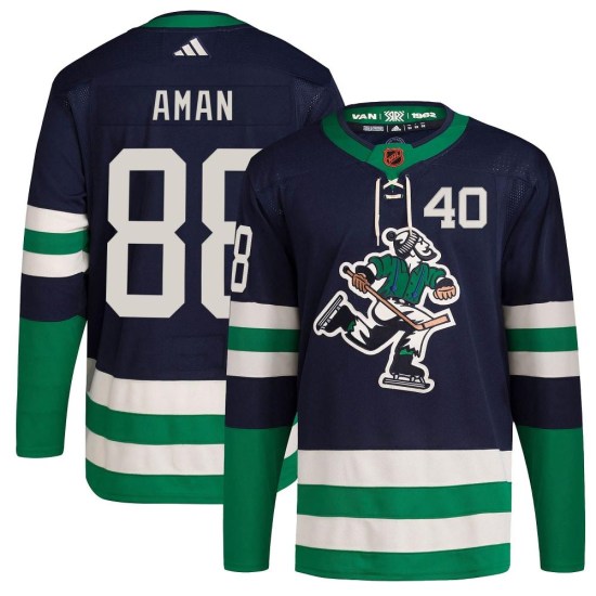 Adidas Nils Aman Vancouver Canucks Youth Authentic Reverse Retro 2.0 Jersey - Navy