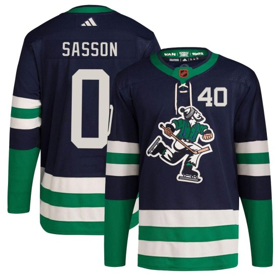 Adidas Max Sasson Vancouver Canucks Youth Authentic Reverse Retro 2.0 Jersey - Navy