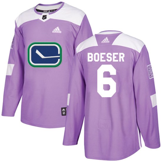 Adidas Brock Boeser Vancouver Canucks Youth Authentic Fights Cancer Practice Jersey - Purple