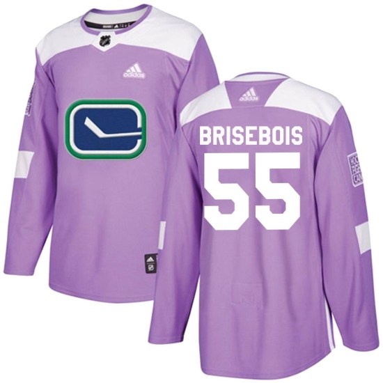 Adidas Guillaume Brisebois Vancouver Canucks Youth Authentic Fights Cancer Practice Jersey - Purple