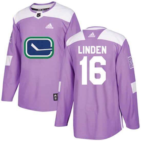 Adidas Trevor Linden Vancouver Canucks Youth Authentic Fights Cancer Practice Jersey - Purple