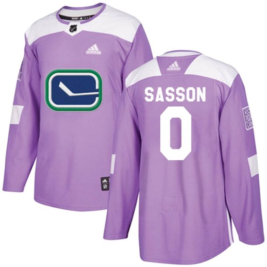 Adidas Max Sasson Vancouver Canucks Youth Authentic Fights Cancer Practice Jersey - Purple