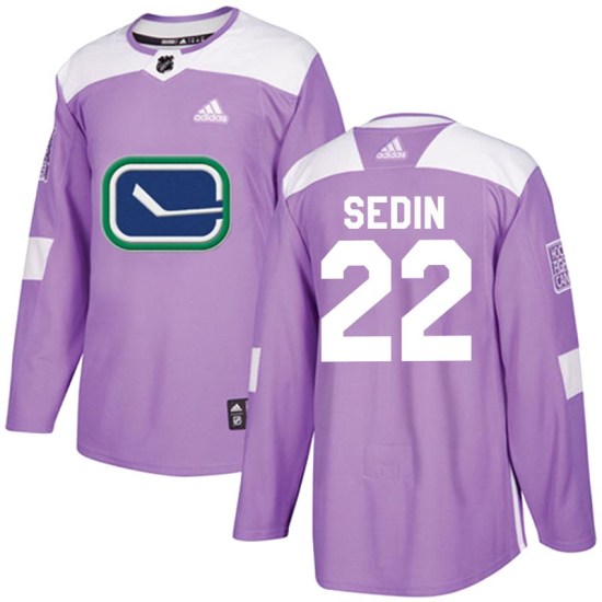 Adidas Daniel Sedin Vancouver Canucks Youth Authentic Fights Cancer Practice Jersey - Purple