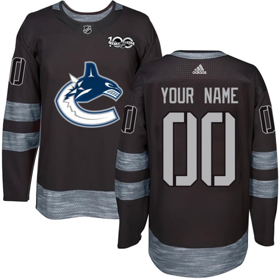 Custom Vancouver Canucks Youth Authentic Custom 1917-2017 100th Anniversary Jersey - Black