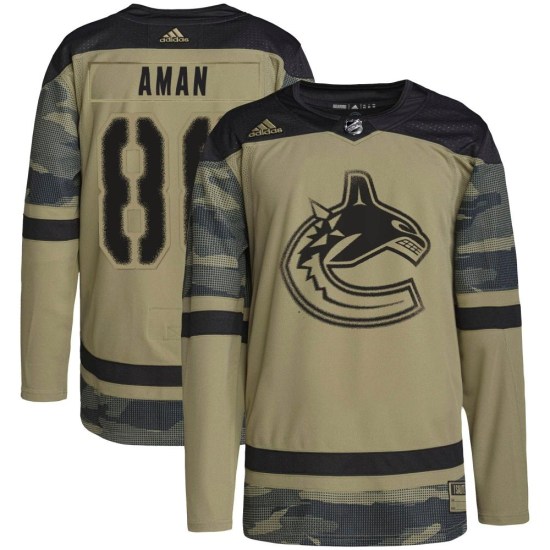 Adidas Nils Aman Vancouver Canucks Youth Authentic Military Appreciation Practice Jersey - Camo