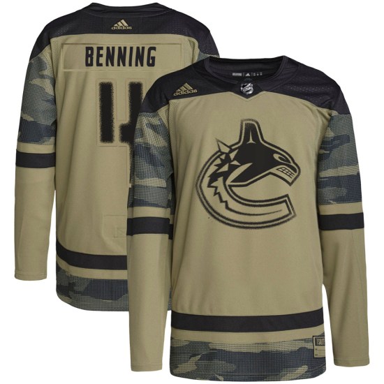 Adidas Jim Benning Vancouver Canucks Youth Authentic Military Appreciation Practice Jersey - Camo