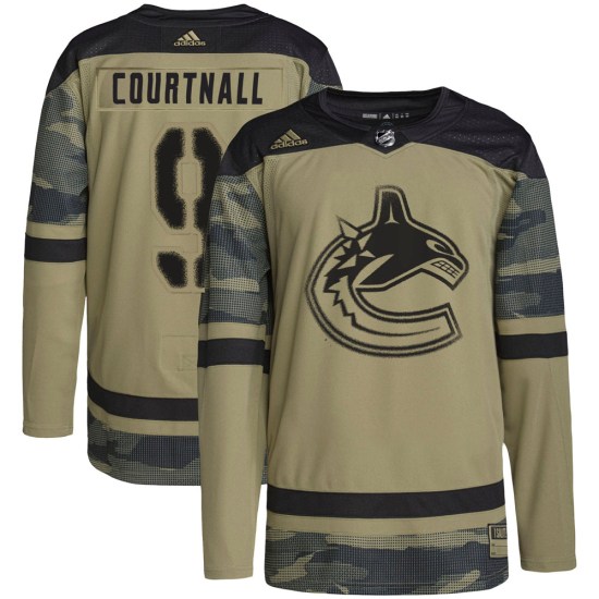 Adidas Russ Courtnall Vancouver Canucks Youth Authentic Military Appreciation Practice Jersey - Camo
