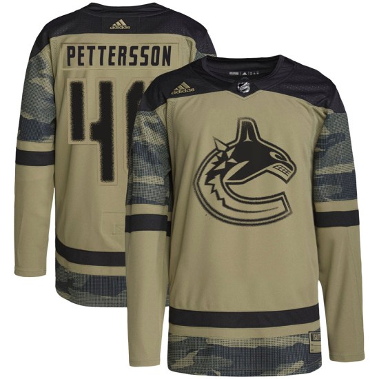 Adidas Elias Pettersson Vancouver Canucks Youth Authentic Military Appreciation Practice Jersey - Camo