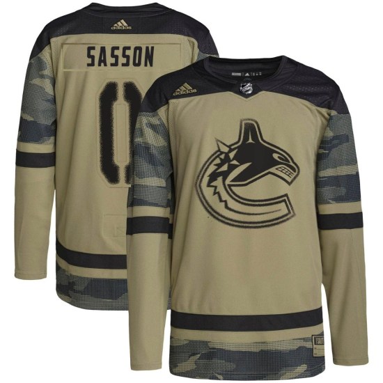 Adidas Max Sasson Vancouver Canucks Youth Authentic Military Appreciation Practice Jersey - Camo