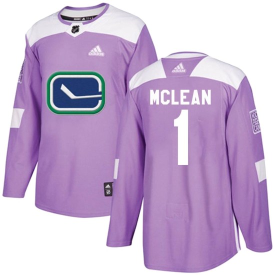 Adidas Kirk Mclean Vancouver Canucks Authentic Fights Cancer Practice Jersey - Purple