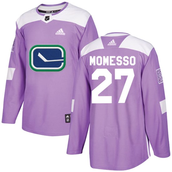 Adidas Sergio Momesso Vancouver Canucks Authentic Fights Cancer Practice Jersey - Purple