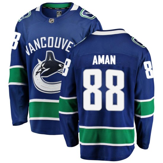Fanatics Branded Nils Aman Vancouver Canucks Breakaway Home Jersey - Blue