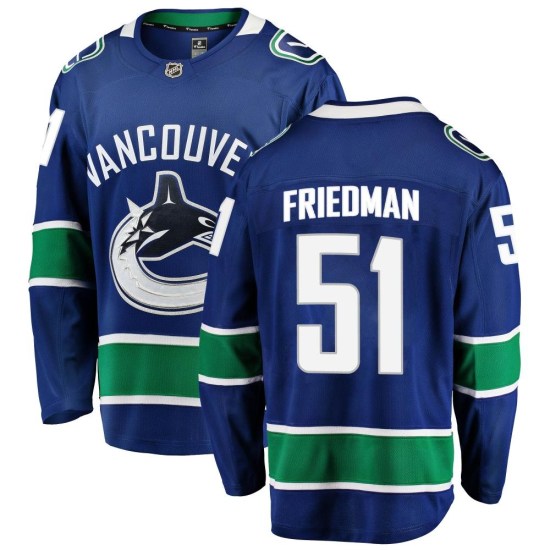 Fanatics Branded Mark Friedman Vancouver Canucks Breakaway Home Jersey - Blue