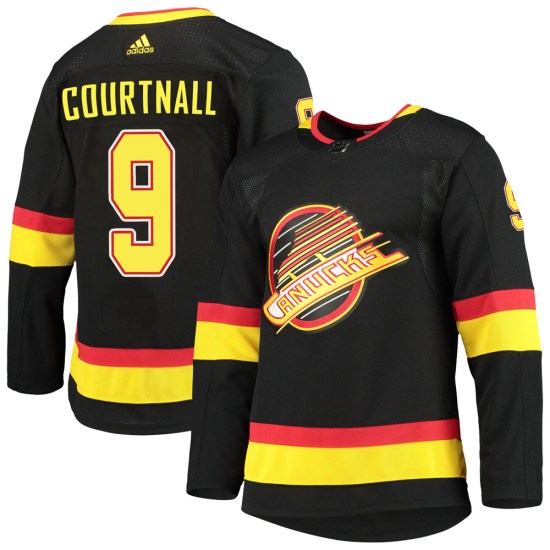 Adidas Russ Courtnall Vancouver Canucks Youth Authentic Alternate Primegreen Pro Jersey - Black