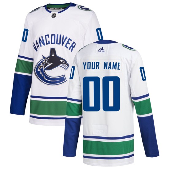 Adidas Custom Vancouver Canucks Authentic Customzied Away Jersey - White