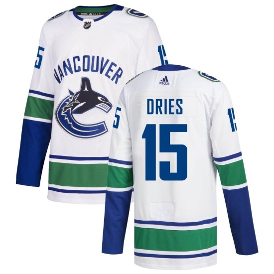Adidas Sheldon Dries Vancouver Canucks Authentic zied Away Jersey - White