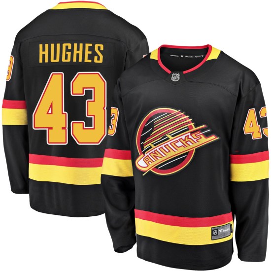 Fanatics Branded Quinn Hughes Vancouver Canucks Premier Breakaway 2019/20 Flying Skate Jersey - Black