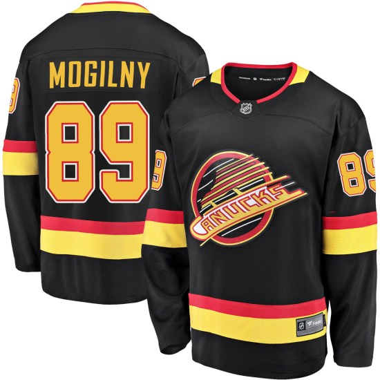 Fanatics Branded Alexander Mogilny Vancouver Canucks Premier Breakaway 2019/20 Flying Skate Jersey - Black