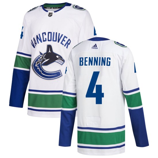 Adidas Jim Benning Vancouver Canucks Youth Authentic zied Away Jersey - White