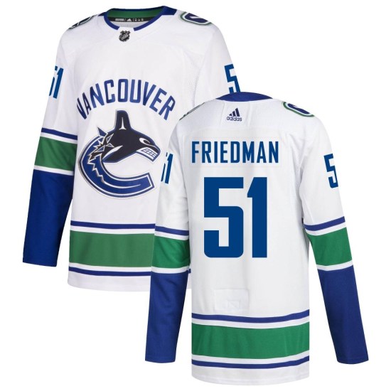 Adidas Mark Friedman Vancouver Canucks Youth Authentic zied Away Jersey - White