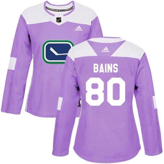 Adidas Arshdeep Bains Vancouver Canucks Women's Authentic Fights Cancer Practice Jersey - Purple