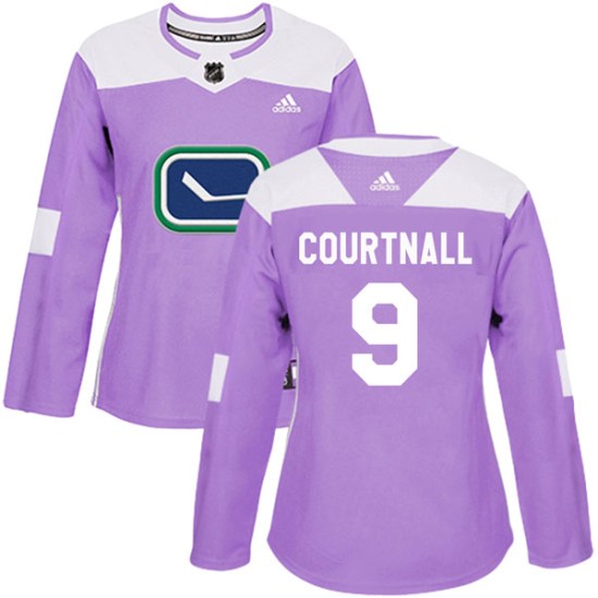 Adidas Russ Courtnall Vancouver Canucks Women's Authentic Fights Cancer Practice Jersey - Purple