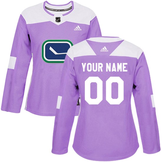 Adidas Custom Vancouver Canucks Women's Authentic Custom Fights Cancer Practice Jersey - Purple