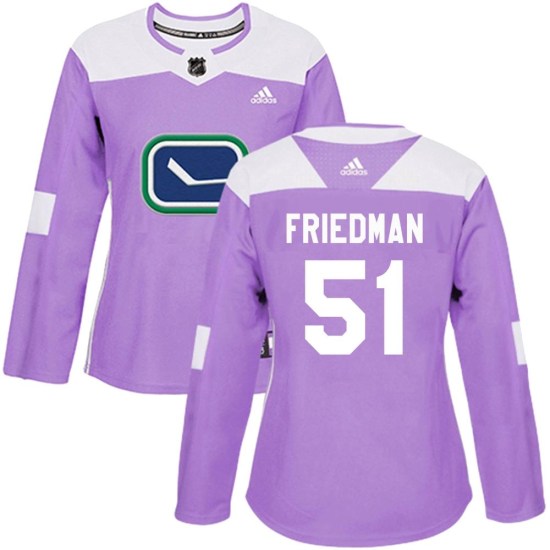 Adidas Mark Friedman Vancouver Canucks Women's Authentic Fights Cancer Practice Jersey - Purple