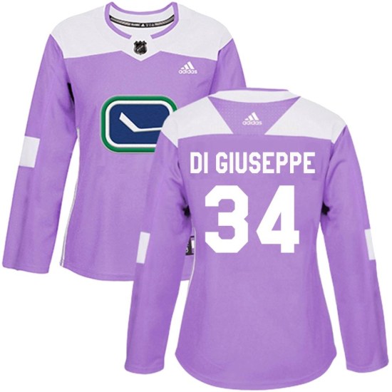 Adidas Phillip Di Giuseppe Vancouver Canucks Women's Authentic Fights Cancer Practice Jersey - Purple