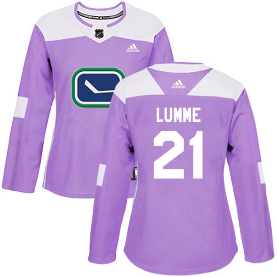 Adidas Jyrki Lumme Vancouver Canucks Women's Authentic Fights Cancer Practice Jersey - Purple