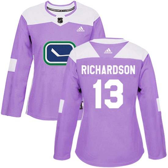 Adidas Brad Richardson Vancouver Canucks Women's Authentic Fights Cancer Practice Jersey - Purple