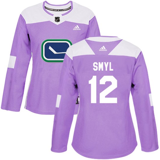 Adidas Stan Smyl Vancouver Canucks Women's Authentic Fights Cancer Practice Jersey - Purple