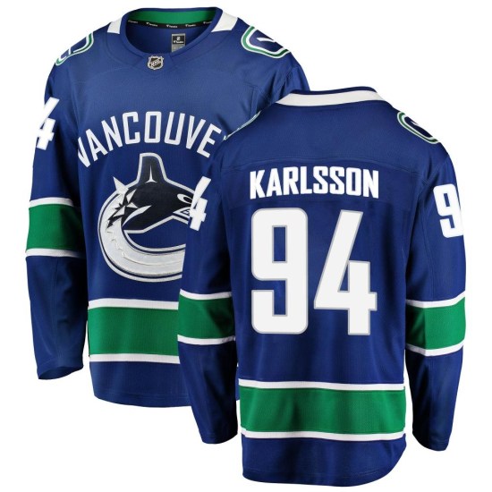 Fanatics Branded Linus Karlsson Vancouver Canucks Youth Breakaway Home Jersey - Blue